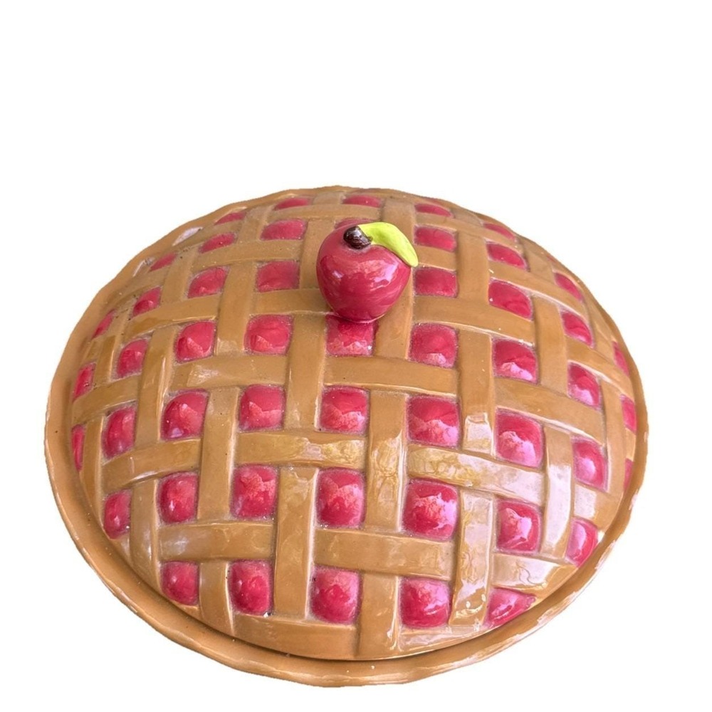 Apple PIE Covered Baking Dish with Lid Vintage With‎ Recipe Kate Williams
